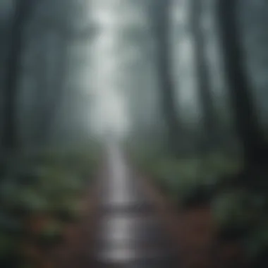 A pathway leading through a misty forest, symbolizing the journey through depression.