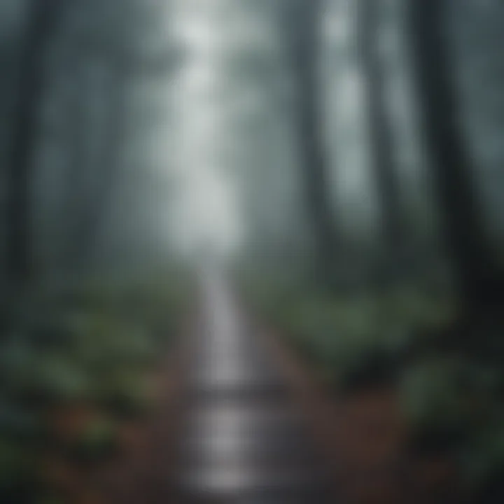 A pathway leading through a misty forest, symbolizing the journey through depression.