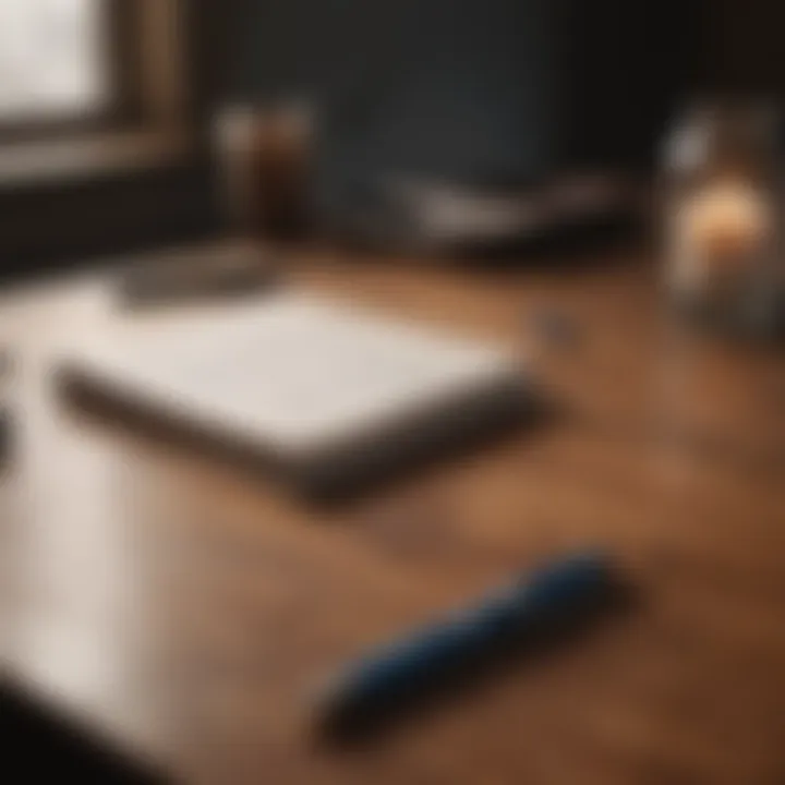 A journal and pen placed on a table, symbolizing reflection and personal growth