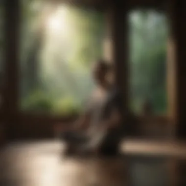 Finding Peace Through Meditation A peaceful meditation scene in a quiet setting