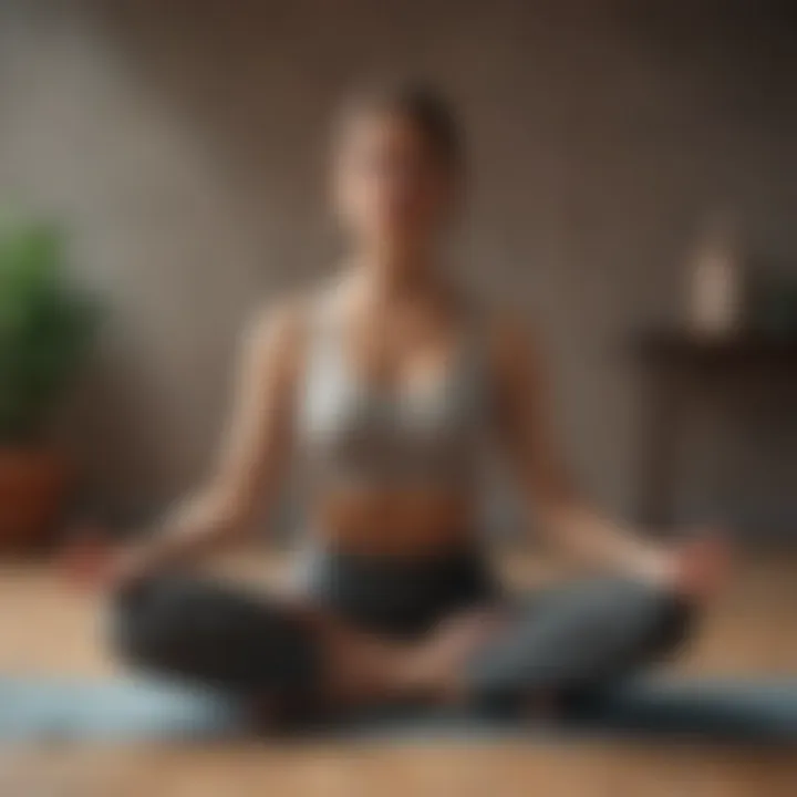 A person practicing yoga in a calm environment