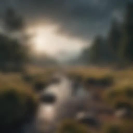 A serene landscape that represents calmness amidst chaos