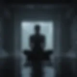 A shadowy figure representing internal struggles