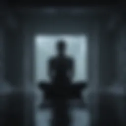 A shadowy figure representing internal struggles