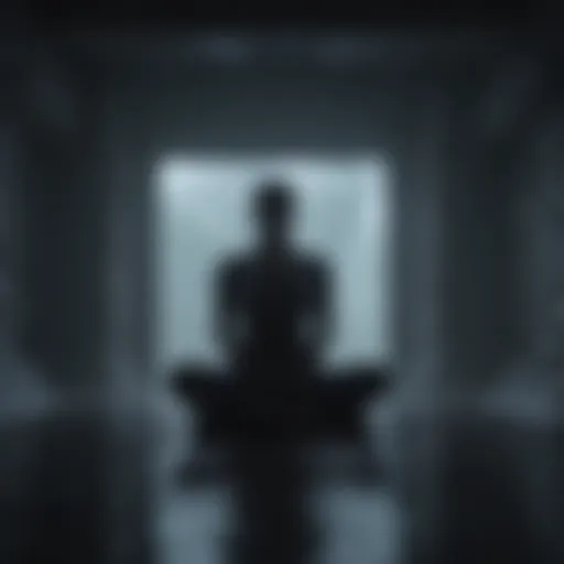 A shadowy figure representing internal struggles