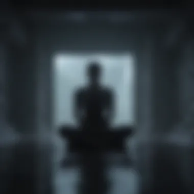 Internal Struggles A shadowy figure representing internal struggles