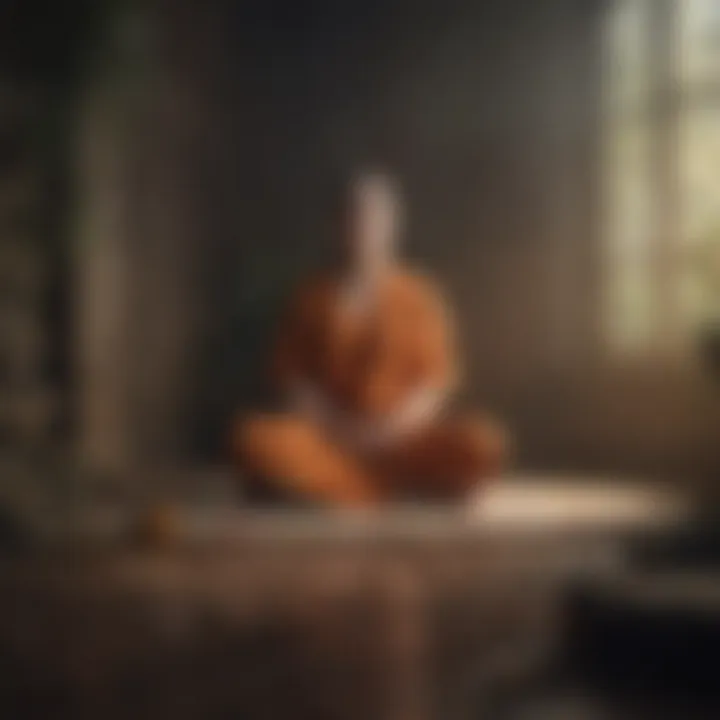 A person engaged in meditation