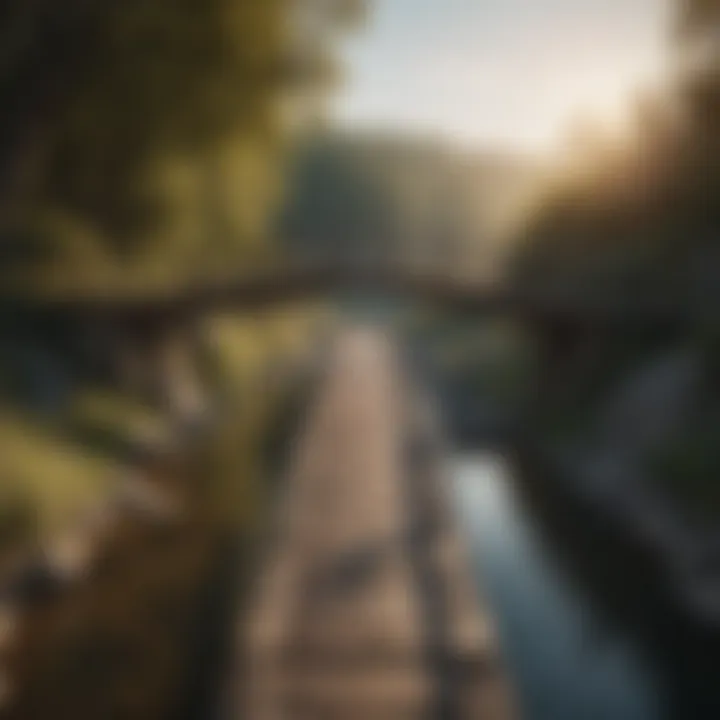 A symbolic bridge connecting two shores representing reconciliation