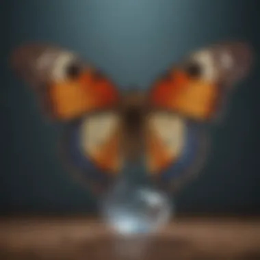 A butterfly emerging from a cocoon symbolizing transformation