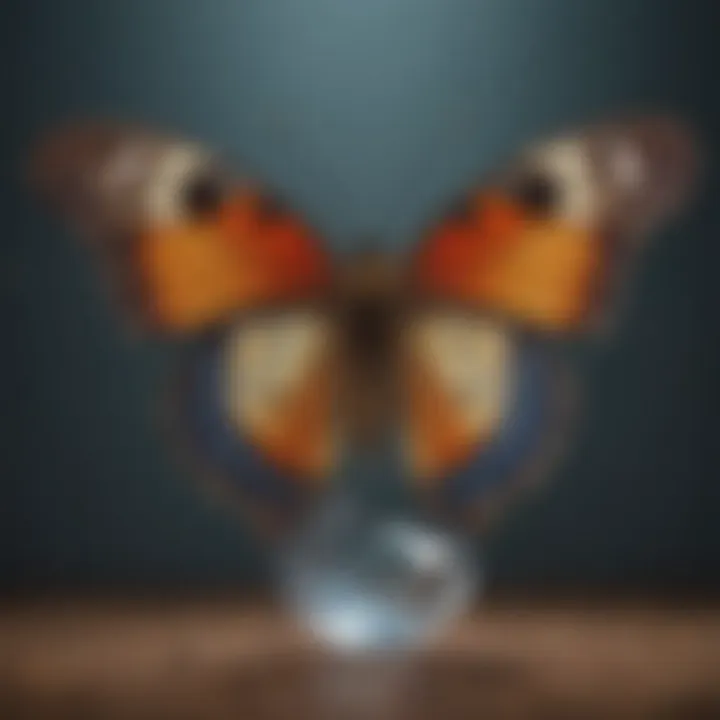 A butterfly emerging from a cocoon symbolizing transformation