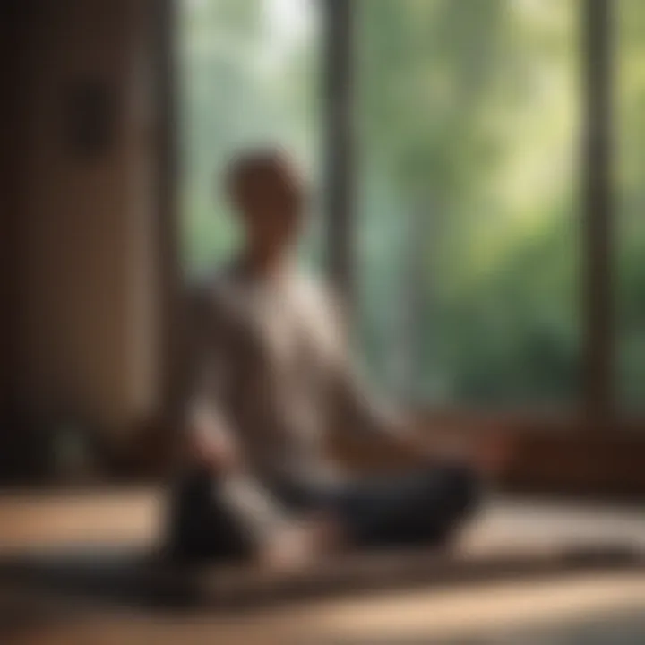 A person meditating in a tranquil setting, embodying mindfulness.