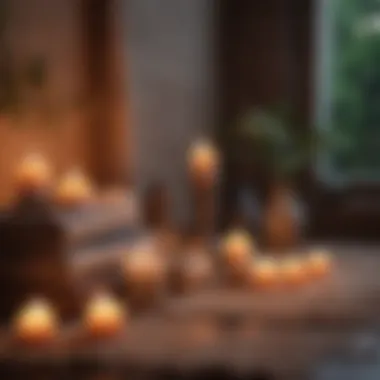 Creating Your Meditation Sanctuary Close-up of a meditation space with candles and soft textiles