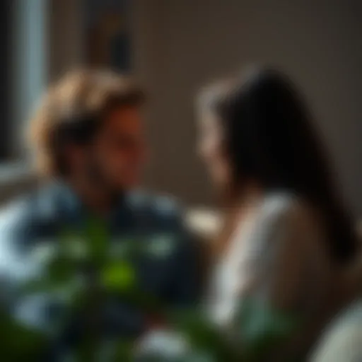 A couple engaging in a heartfelt conversation, showcasing open communication.