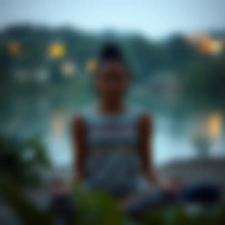 Mindfulness for Self-Awareness A serene setting with a person practicing mindfulness and meditation, symbolizing self-awareness.