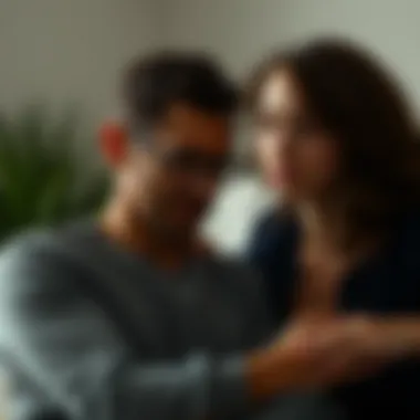 Empathetic Support in Romantic Relationships Two individuals sharing a moment of support, illustrating mutual understanding and empathy.