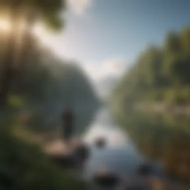 Mindfulness and Positive Self-Talk A serene landscape symbolizing mindfulness and tranquility