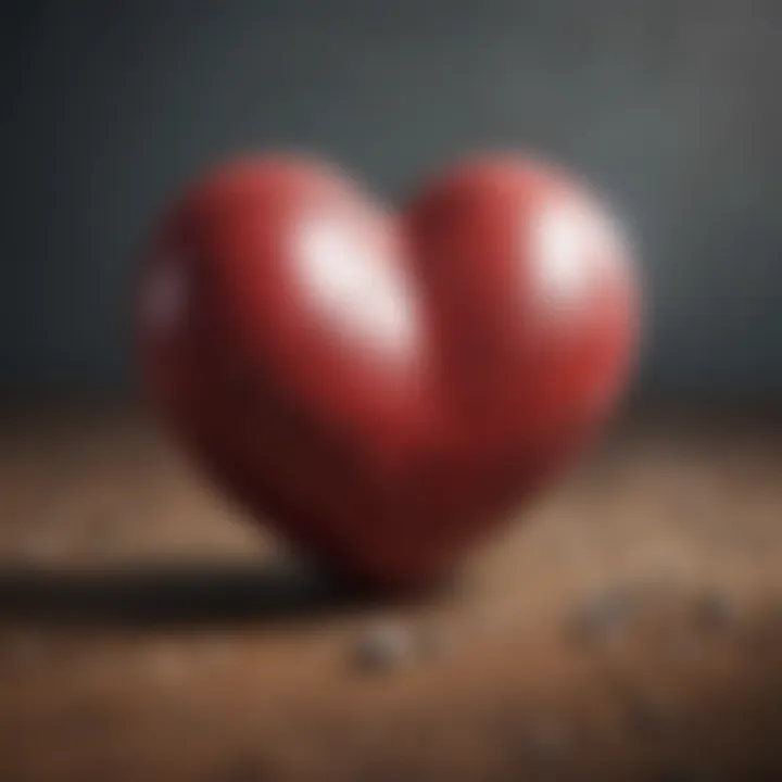 A close-up of a heart symbol created with natural elements