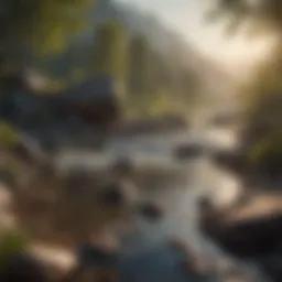 A serene landscape representing tranquility and peace amidst chaos.