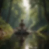 A contemplative scene depicting a person in meditation, surrounded by nature, symbolizing reflection and inner peace.