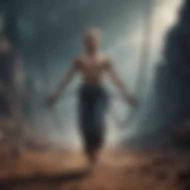 An artistic depiction of a person breaking through chains, symbolizing freedom from self-imposed limitations