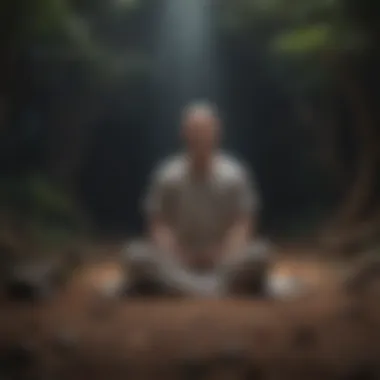 Meditation as a Refuge from Nervousness A close-up of a person meditating, embodying tranquility amidst chaos