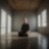 A contemplative figure surrounded by shadows representing internal struggles
