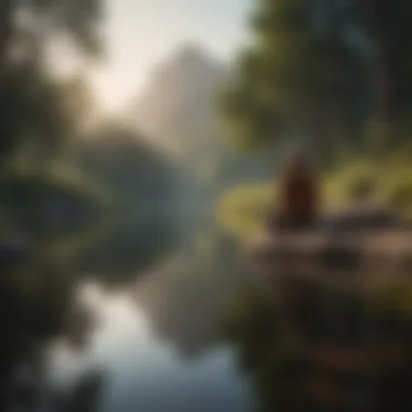 Introspection in Nature A serene landscape representing introspection and reflection.