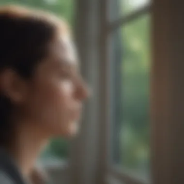 Contemplation and Self-Reflection A person looking out a window, reflecting on their feelings