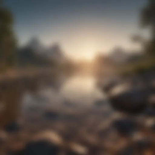 A serene landscape emphasizing tranquility amidst chaos