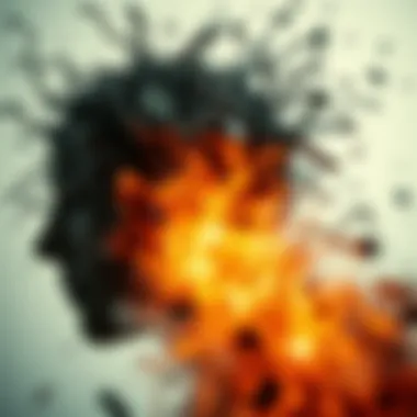 The Abstract of Unseen Turmoil An abstract representation of mental chaos symbolizing sudden panic.