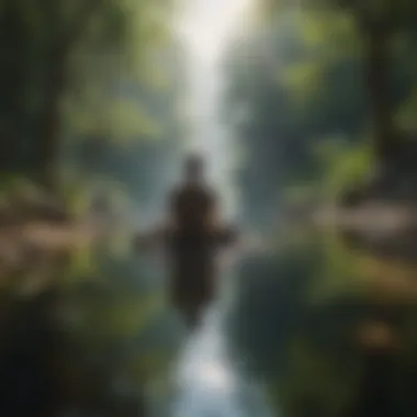 A tranquil environment ideal for mindfulness practice Serene landscape for meditation