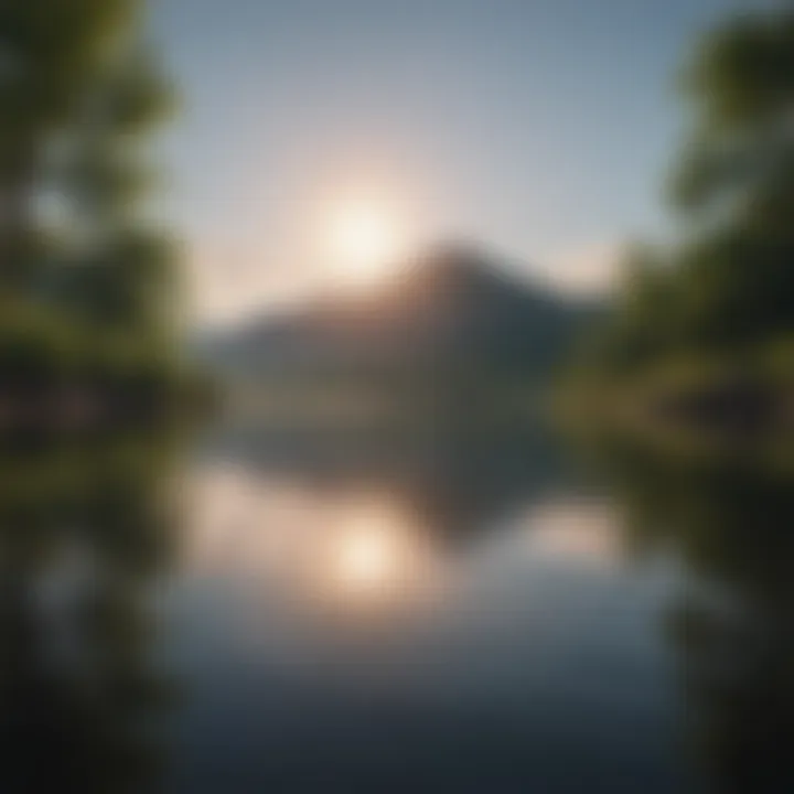 A tranquil scene of water reflecting the sky