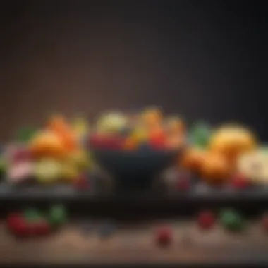 Balanced Diet Choices Colorful fruits and vegetables emphasizing a balanced diet