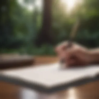 Reflective Journaling An open journal with a pen, symbolizing reflection and self-awareness.