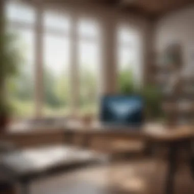 A serene workspace with books and a laptop, symbolizing daily learning.