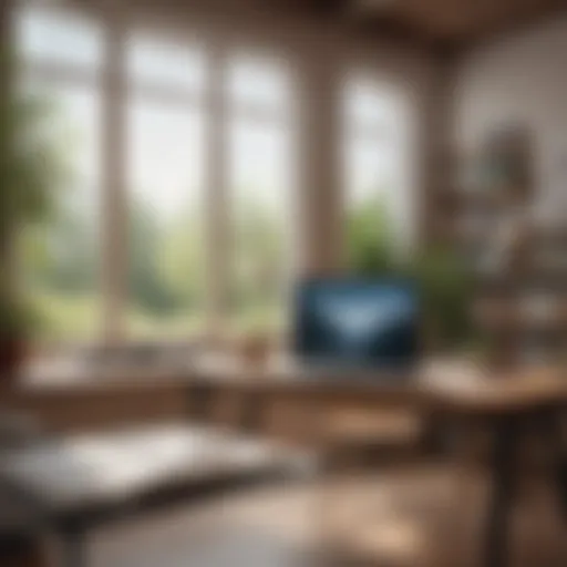 A serene workspace with books and a laptop, symbolizing daily learning.