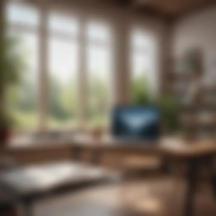 A serene workspace with books and a laptop, symbolizing daily learning.