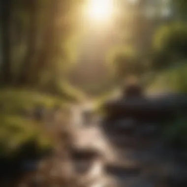 Morning Meditation Serenity Serene morning landscape with sun rising