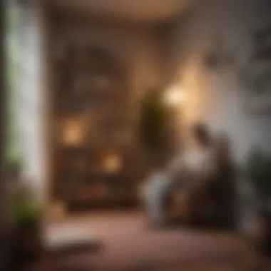 Comforting Reading Corner A cozy reading nook with soothing colors and soft lighting