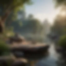 Serene landscape for meditation